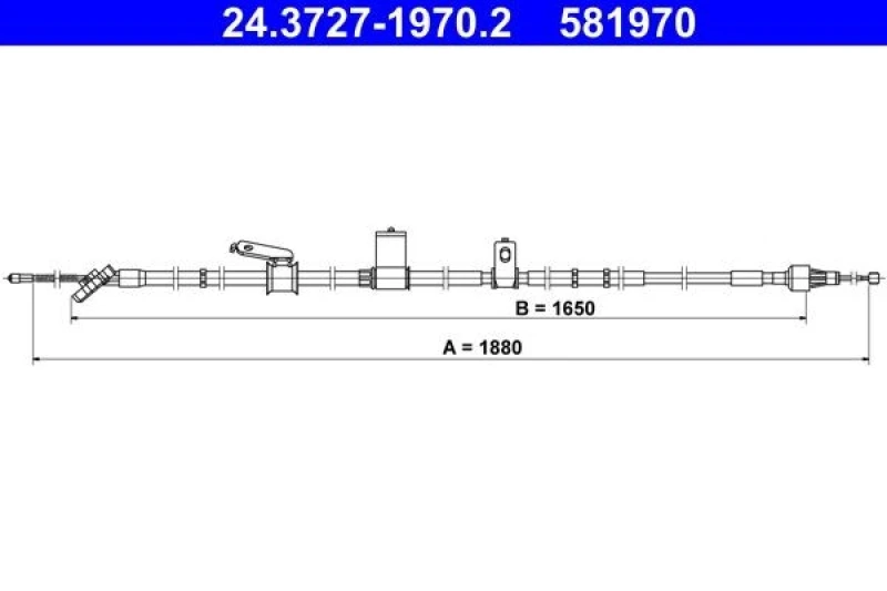 Image of Handbrake cable ATE 24.3727-1970.2