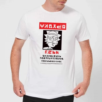 Image of Rick and Morty Wanted Rick Mens T-Shirt - White - XS