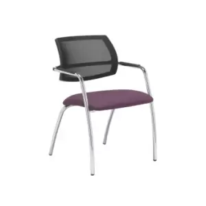 Image of Dams MTO Tuba Chrome 4 Leg Frame Conference Chair with Half Mesh Back - Diablo P