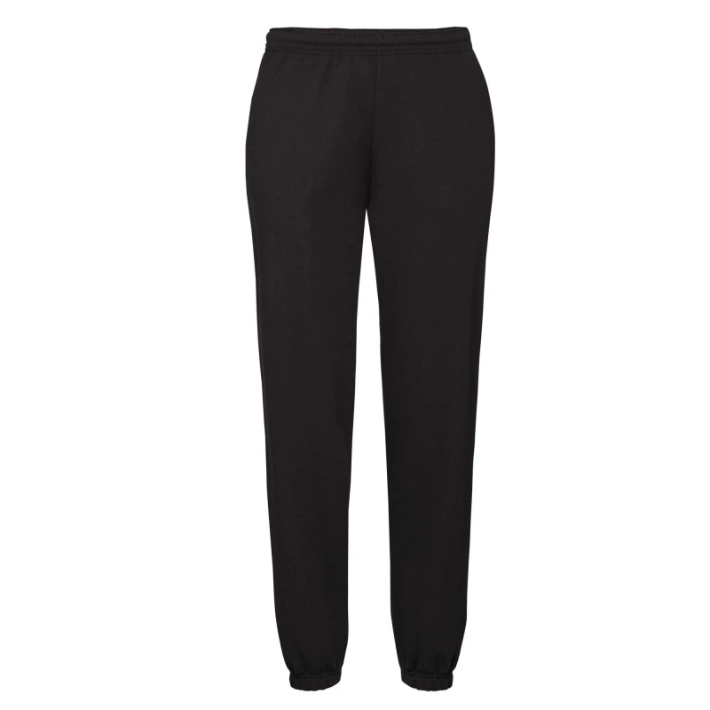 Image of Fruit Of The Loom Fruit of the Loom Men Elasticated Cuff Jogging Bottoms in Black Size: Small Black S Male 5063425068333