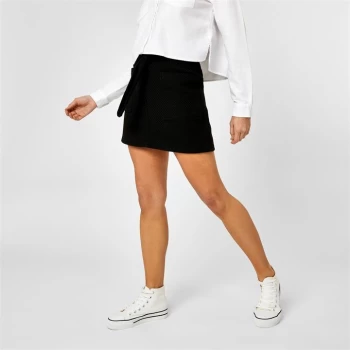 image of Jack Wills Pilley Tie Waisted Mini Skirt With Wool - Black