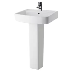 image of Nuie Bliss 520mm Basin & Pedestal - White