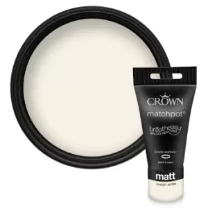 Crown Walls & Ceilings Matt Emulsion Cream White Tester - 40ml