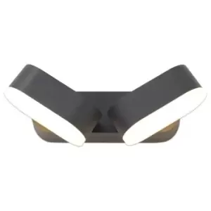 Image of Luminosa Lighting - 2 Light Adjustable Wall Lamp, 2 x 6W LED, 3000K, 780lm, IP54, Anthracite