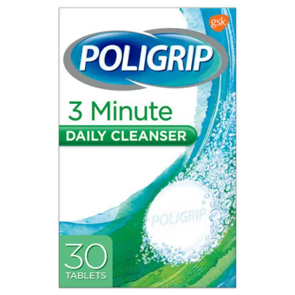Image of Poligrip 3 Minute Daily Cleanser 30 Tablets
