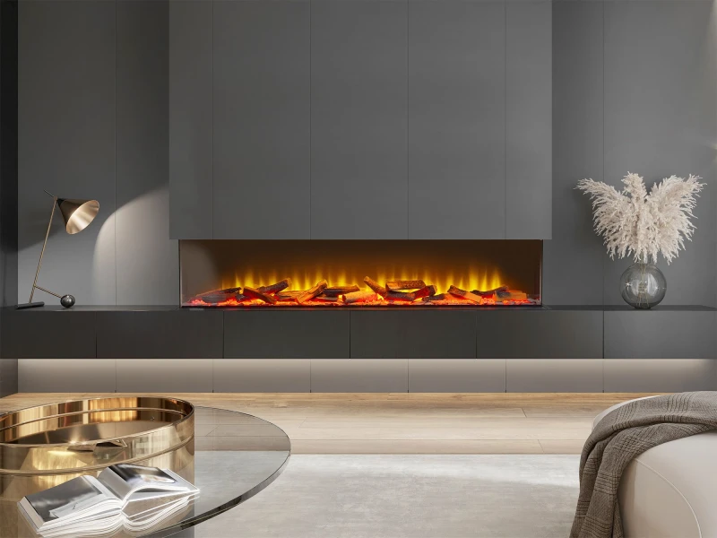 Image of Acantha Fires & Fireplaces Acantha Aspire 150 Panoramic Media Wall Electric Fire in Black Unisex