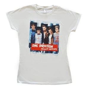 Image of One Direction - Midnight Memories Strips Ladies Large T-Shirt - White