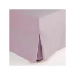 image of Belledorm Easycare Polycotton Percale 200 Thread Count Box Pleat Fitted Valance Sheet, Misty Rose, King