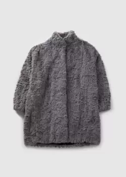 image of Religion Womens Silent Faux Fur Coat In Dusty Grey