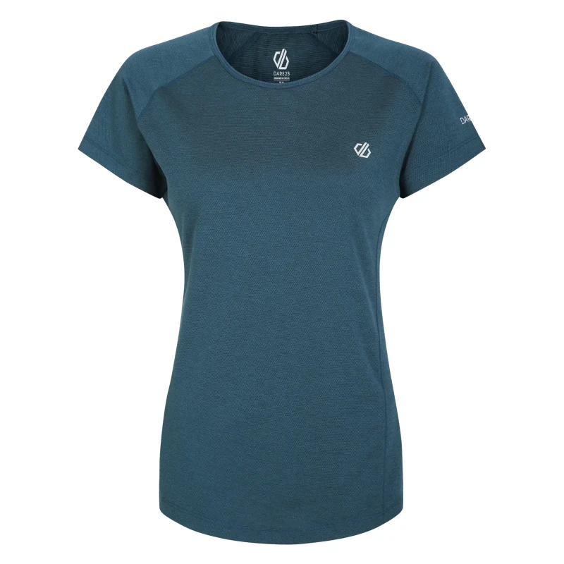 Image of Dare 2b Womens Corral Lightweight Wicking Sports Gym T Shirt 12 - Bust 36' (92cm) Moonlight Denim Marl DAB044-R73-12