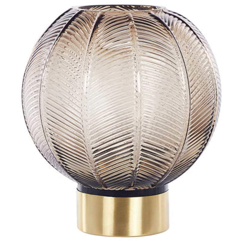 Image of Beliani Flower Vase Felli Glass 24cm Brown