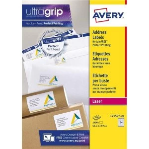 Image of Avery L7159 100 63.5x33.9mm QuickPEEL Addressing Laser Labels Pack of 2400 Labels