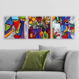 Image of DRPRC02 Multicolor Decorative Canvas Painting (3 Pieces)