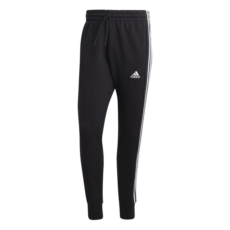 Image of adidas Essentials French Terry Tapered Cuff 3- Stripes Joggers Black/White male 2XL