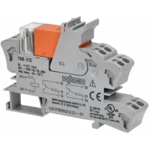 Image of Wago - 788-312 24VDC 8A dpdt-co din Rail Mountable Relay Module