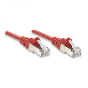 image of Intellinet Network Patch Cable Cat6 15m Red CCA U/UTP PVC RJ45 Gold Plated Contacts Snagless Booted Polybag