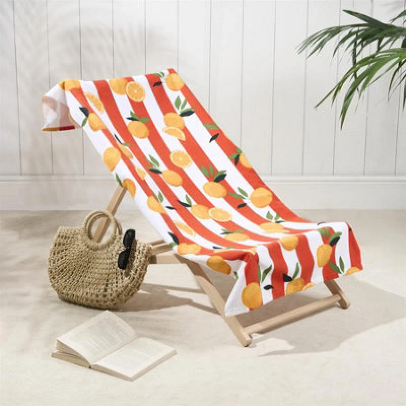 Image of OHS OHS Oranges Towel Bath Quick Dry Summer Travel Microfibre Absorbent Swim in Burnt Orange Burnt Orange One Size Unisex 5027434211463