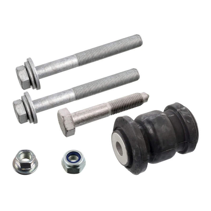 Image of FEBI BILSTEIN 177336 Arm Bushes ProKit Front Axle Right, with nuts, with bolts/screws Elastomer Control Arm-/Trailing Arm Bush (251)