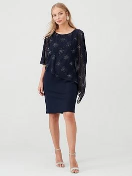 Image of Wallis Stardust Sparkle Overlayer Dress - Ink, Size 8, Women