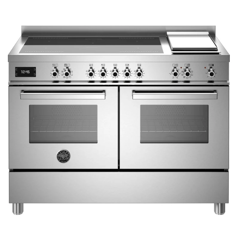 Image of Bertazzoni PRO125I2EXT 120cm Professional Induction Range With Griddle - STAINLESS STEEL PRO125I2EXT
