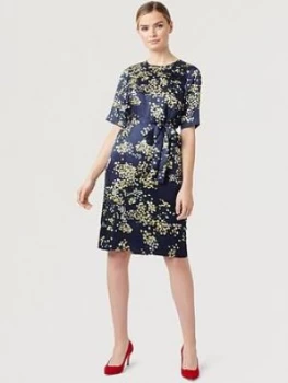 Image of HOBBS Madeline Jacquard Dress - Midnight Multi, Size 12, Women