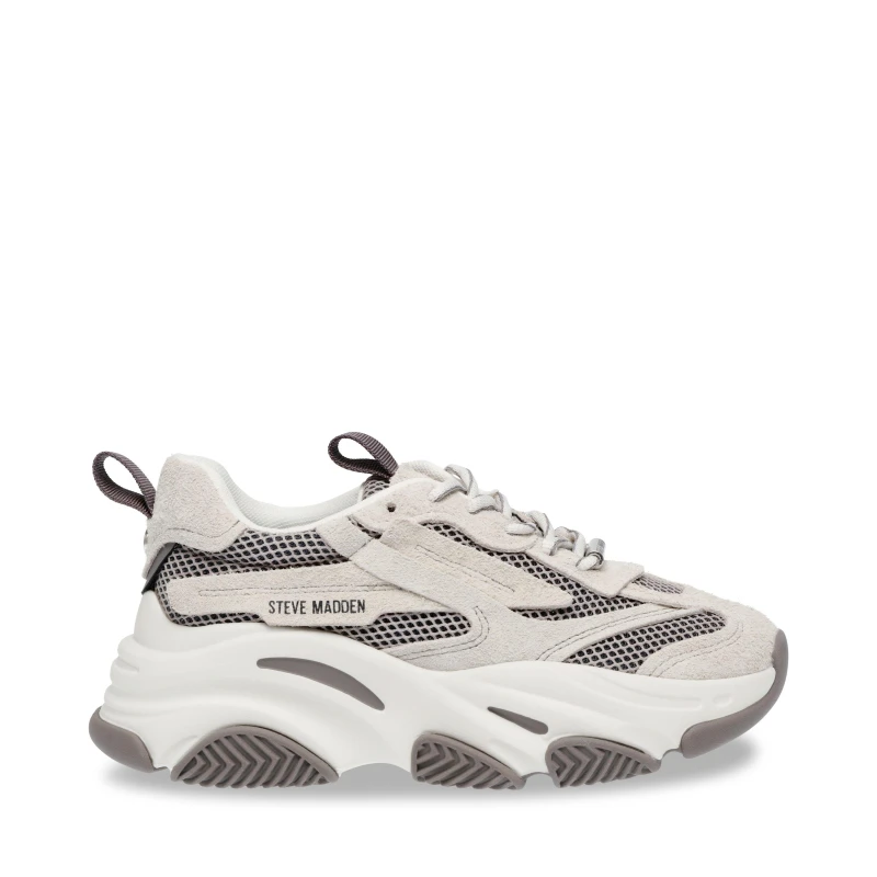 Image of Steve Madden Womens Possession Chunky Trainers Bone/Grey female 7 (40)