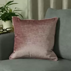 Image of Riva Paoletti - Paoletti Stella Embossed Texture Luxe Velvet Piped Cushion Cover, Blush, 45 x 45 Cm