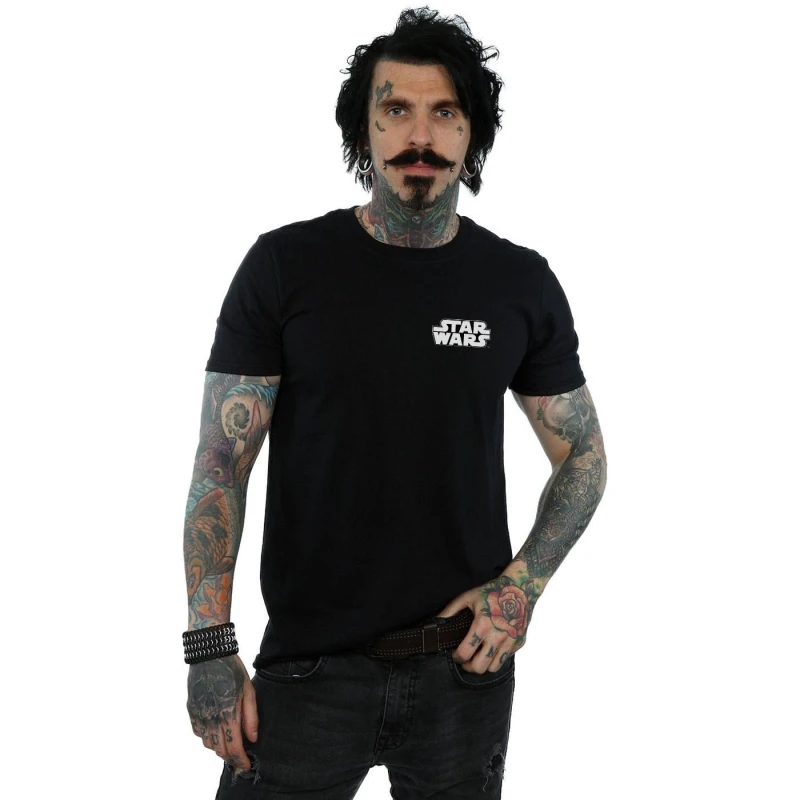 Image of Star Wars Star Wars Men Logo Badge T-Shirt in Black Size: Small Black S Male 5057864245288