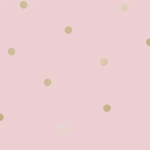 Image of Holden Decor Pink Polka dot Glitter effect Smooth Wallpaper