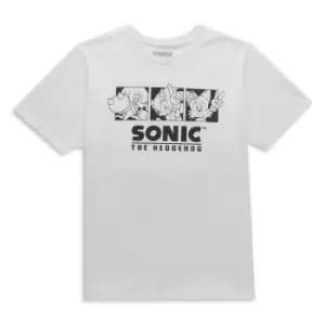 image of Sonic The Hedgehog Trio Mens T-Shirt - White - L