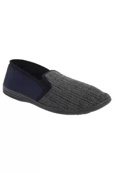 image of Charles Herringbone Felt Gusset Slippers