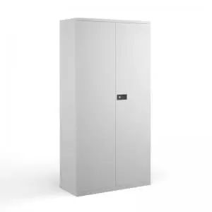 Image of Steel contract cupboard with 4 shelves 1968mm high - white