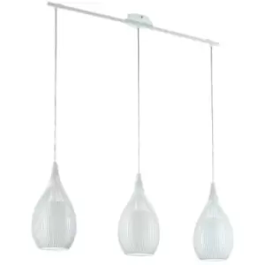 Image of Netlighting Razoni 3 Lamp Straight Bar Pendant Ceiling Light White