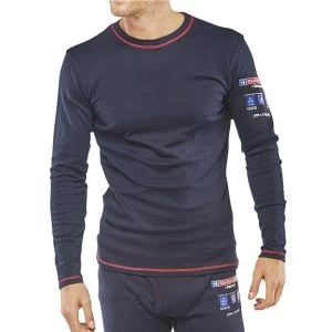 image of Click Arc Compliant T Shirt Long Sleeve Fire Retardant 2XL Navy Ref