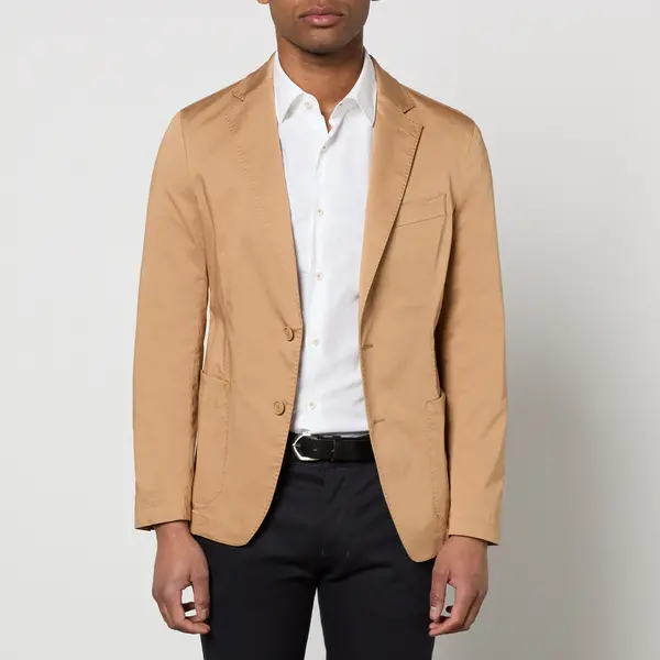 Image of BOSS Black P-Hanry Cotton-Blend Suit Jacket - M Beige Coats and Jackets male 50513911-260 M
