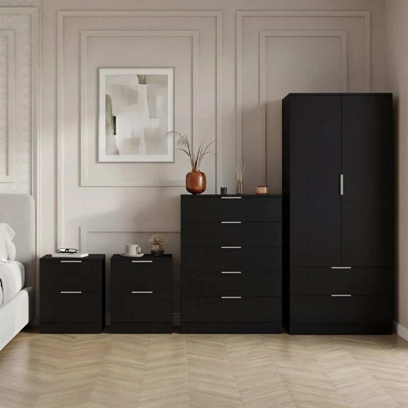 Image of Lassic Vida Designs Trega 4 Piece Bedroom Set 5 Black unisex 4 Piece