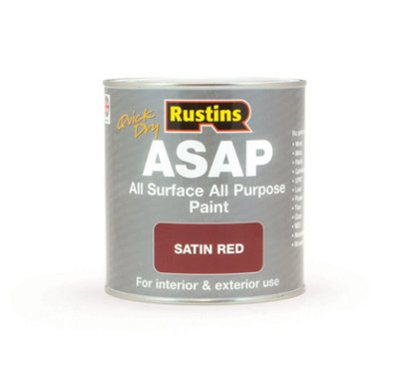 Image of Rustins All Surface All Purpose Paint - Red 1Ltr