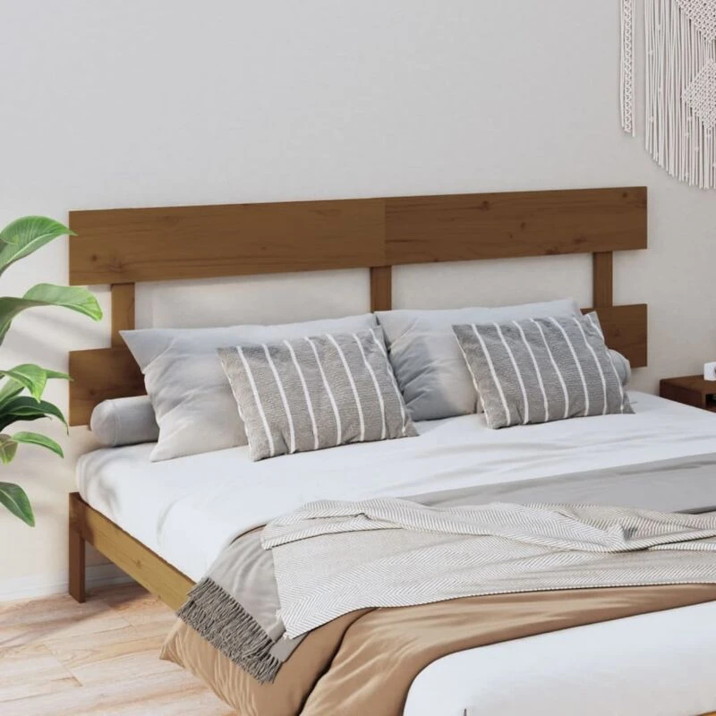 Image of Vidaxl Bed Headboard Honey Brown 184X3X81cm Solid Wood Pine, Brown 819088
