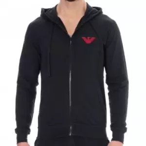 Image of Emporio Armani Stretch Terry Hoody - Black L