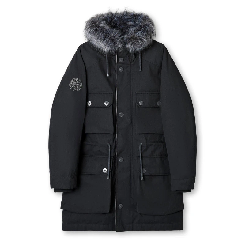 Image of Pretty Green Mens Watson Hooded Parka Black male Small