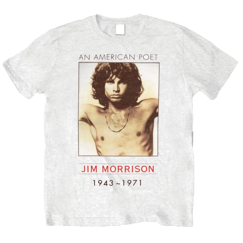 Image of The Doors Mens American Poet T-Shirt in White Size: Medium White Male M