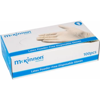 image of Medical Latex Powder-Free Disposable Gloves Box 100 - Medium - Mckinnon