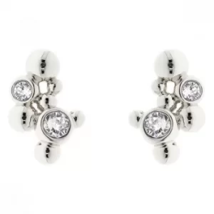 Ladies Karen Millen Silver Plated Evolution Crystal Stud Earrings