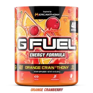 image of G Fuel Orange Cranthony Tub (40 Servings) Elite Energy and Endurance Formula