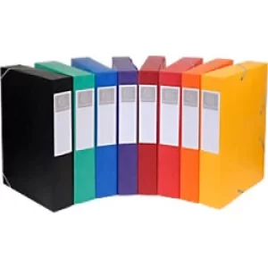 image of Cartobox Elasticated Box File 50mm, A4, Assorted, Pack of 10