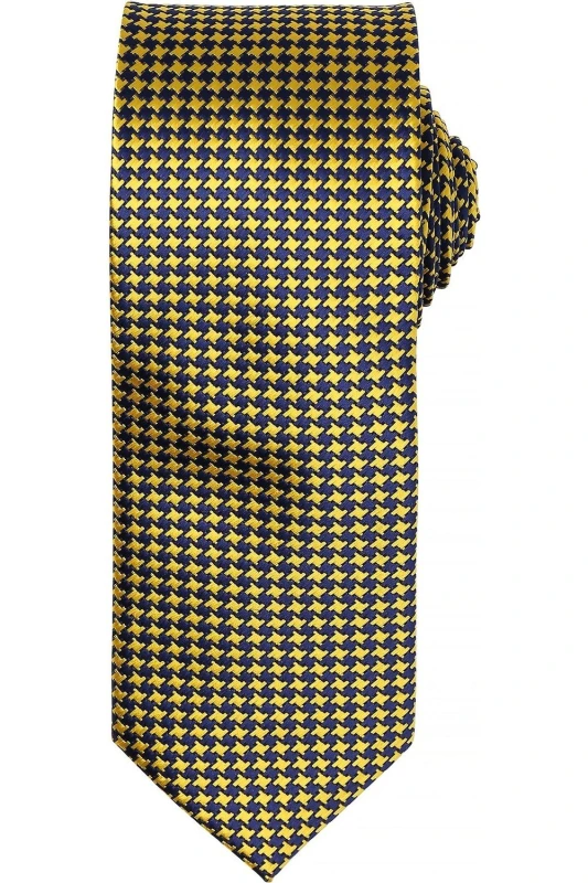 Image of Premier Premier Men Puppy Tooth Formal Work Tie Pack of 2 in Gold Gold One Size Male 5059269154400