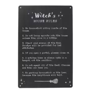 Image of Witch's House Rules Metal Sign