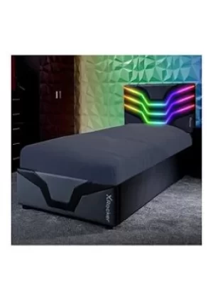 Image of X Rocker Cosmos RGB LED Light Up Headboard Ottoman Single Bed