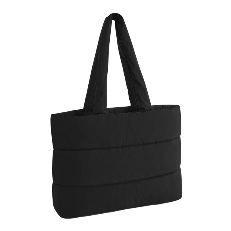 Image of Bagbase Womens Plain Quilted Tote Bag in Black Female One Size