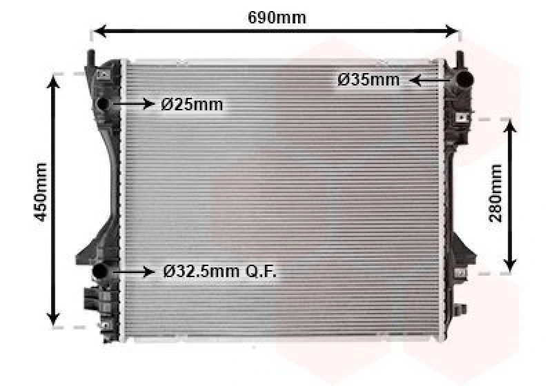 Image of VAN WEZEL Engine radiator VAN WEZEL 77002040